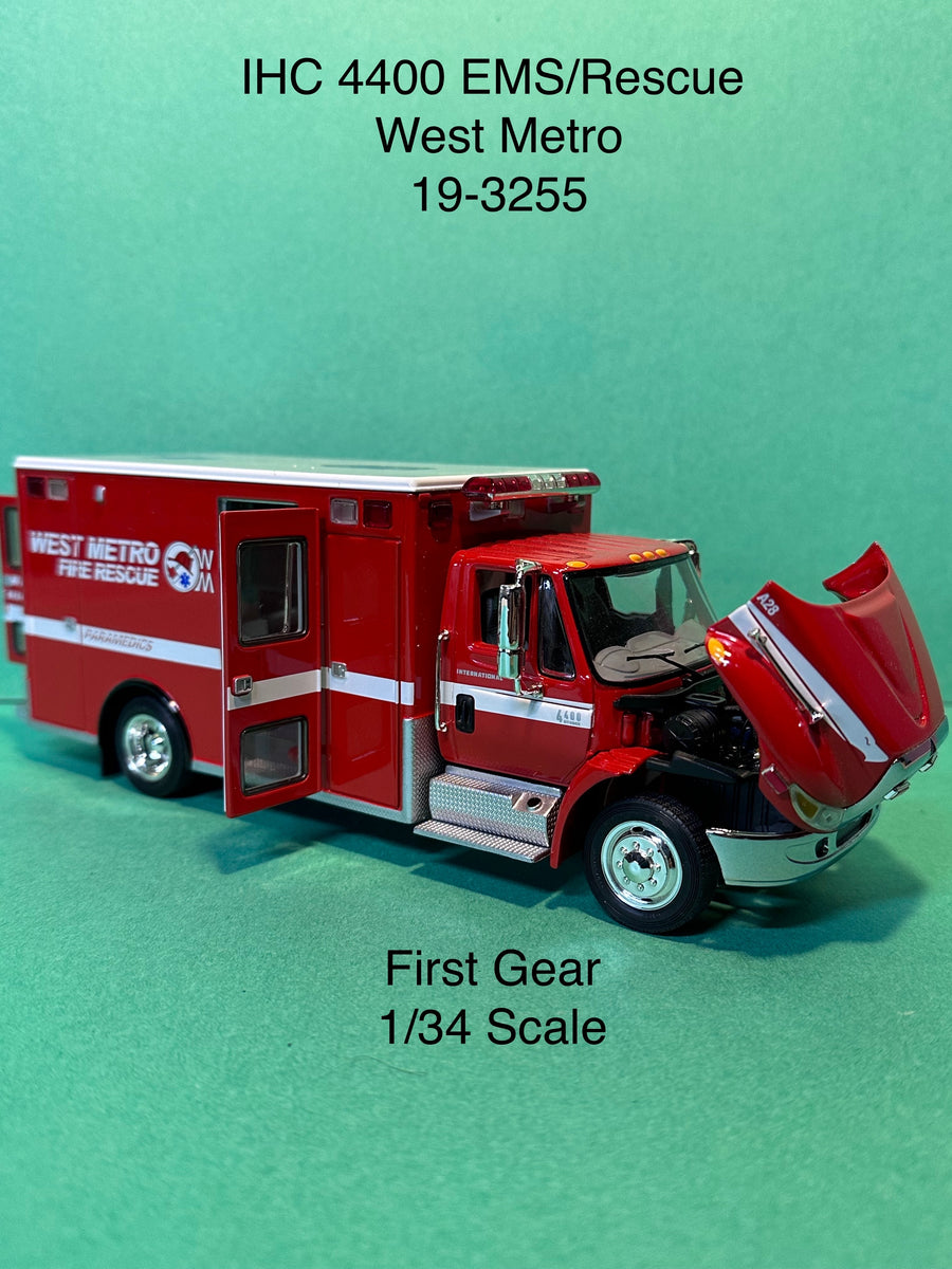 first gear car First Gear International 4400 w/ EMS/Rescue Body West Metro – The Cape Cod Store