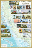 California and Hawaii Lighthouses Map open