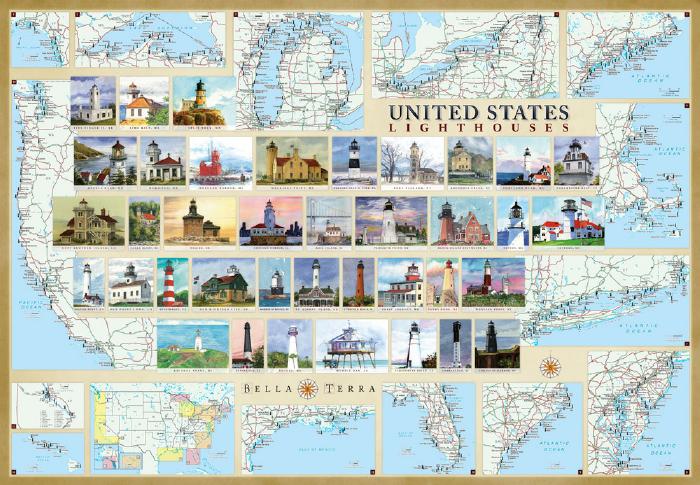 U. S. Lighthouses Map