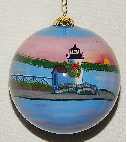 Brant Point, MA Lighthouse Ornament by Marsha York
