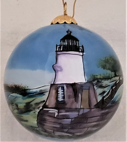 Castle Hill, RI Lighthouse Ornament by Marsha York