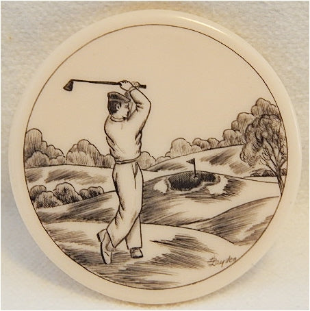 Scrimshaw Golfer Magnet