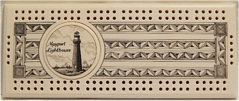 Scrimshaw Mayport Lighthouse Cribbage Board