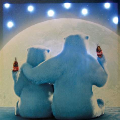Coca-Cola Moonlit Polar Bears Lighted Canvas Art