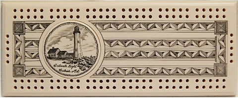 Scrimshaw Scituate Lighthouse Cribbage Board