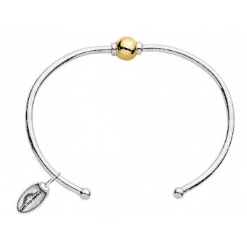 "Beach Collection" Sterling Silver Cuff Bracelet w/ 14kt gold ball