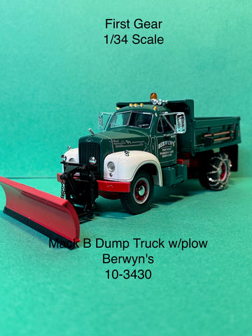 First Gear 1960 Mack B-Model Short Dump Truck w/ Plow Berwyn's