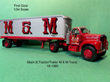 First Gear 1960 Mack Model B-61 Tractor Trailor M&M Transportation