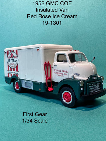 First Gear 1952 GMC Insulated Van Red Rose Ice Cream