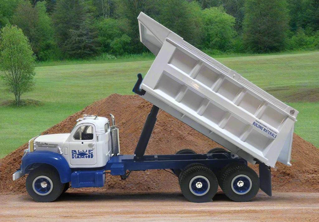 first gear truck First Gear 1960 Mack Model B-61 Dump Truck Blue Diamond