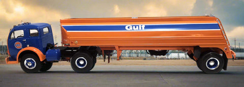 First Gear 1953 White 3000 Tractor & Tank Trailer Gulf