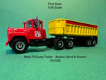 First Gear Mack R-Model w/ Dump Trailer Boston Sand & Gravel