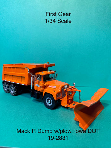 First Gear Mack R-Model Dump Truck w/ Plow Iowa DOT