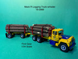 First Gear Mack R-Model Heavy Duty Logging Truck with Trailer