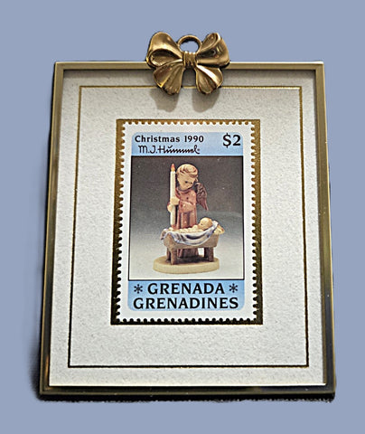 Hummel Watchful Angel Framed Stamp Ornament