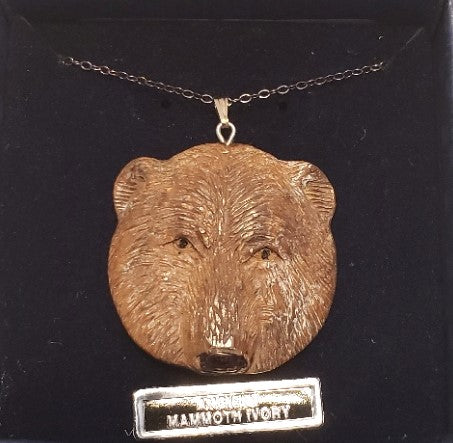 Bear Face Ivory Pendant Necklace