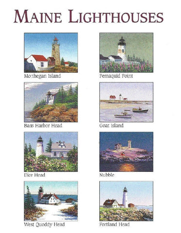 Maine Lighthouses Notecards by Marsha York