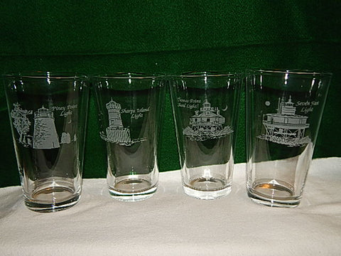 Maryland Lighthouses Pint Glass set