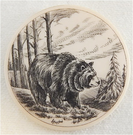 Scrimshaw Black Bear Magnet