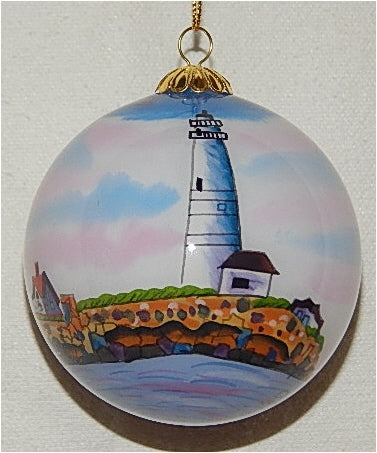 Boston Harbor, MA Lighthouse Ornament by Marsha York