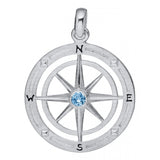 Compass Rose Necklace w/ blue topaz