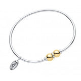 "Beach Collection" Sterling Silver  Bracelet W/Double 14kt Gold Balls