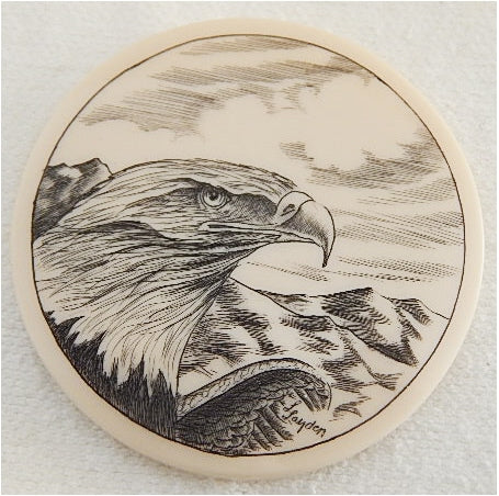 Scrimshaw Eagle Magnet