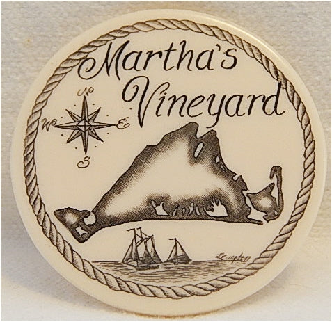 Scrimshaw Martha's Vineyard Map Magnet