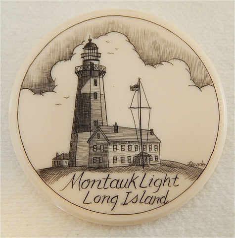 Scrimshaw Montauk Lighthouse Magnet