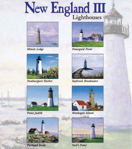 New England Lighthouses III Notecards by Marsha York