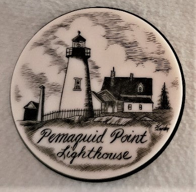 Scrimshaw Pemaquid Point Lighthouse Pop Socket