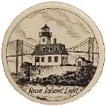 Scrimshaw Rose Island Lighthouse Magnet