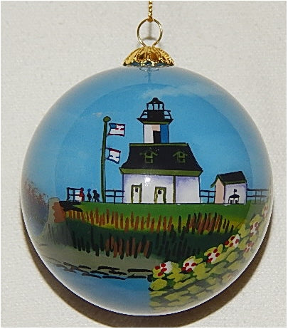 Rose Island, RI Lighthouse Ornament by Marsha York