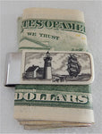Scrimshaw Ship and Lighthouse Money Clip