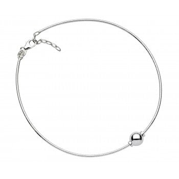 "Beach Collection" Sterling Silver Anklet w/ 10" chain and Sterling Silverball