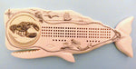Scrimshaw Whale Cribbage Board w/ Lobster Well Cover