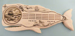 Scrimshaw Whale Cribbage Board w/ Ship and Beach Well Cover